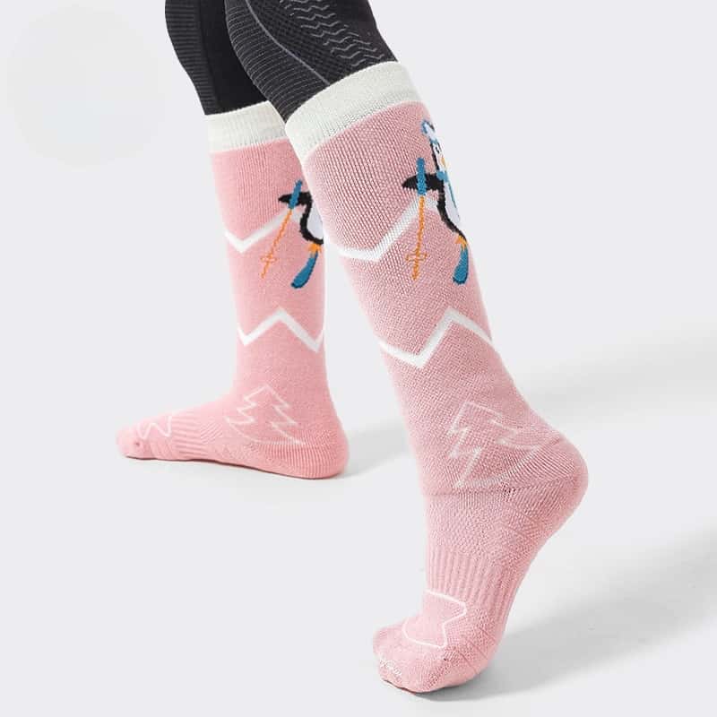 Kinder Skisocken aus Merinowolle Rosa