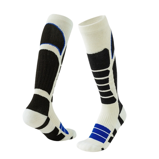 White Unisex Merino wool Ski Socks