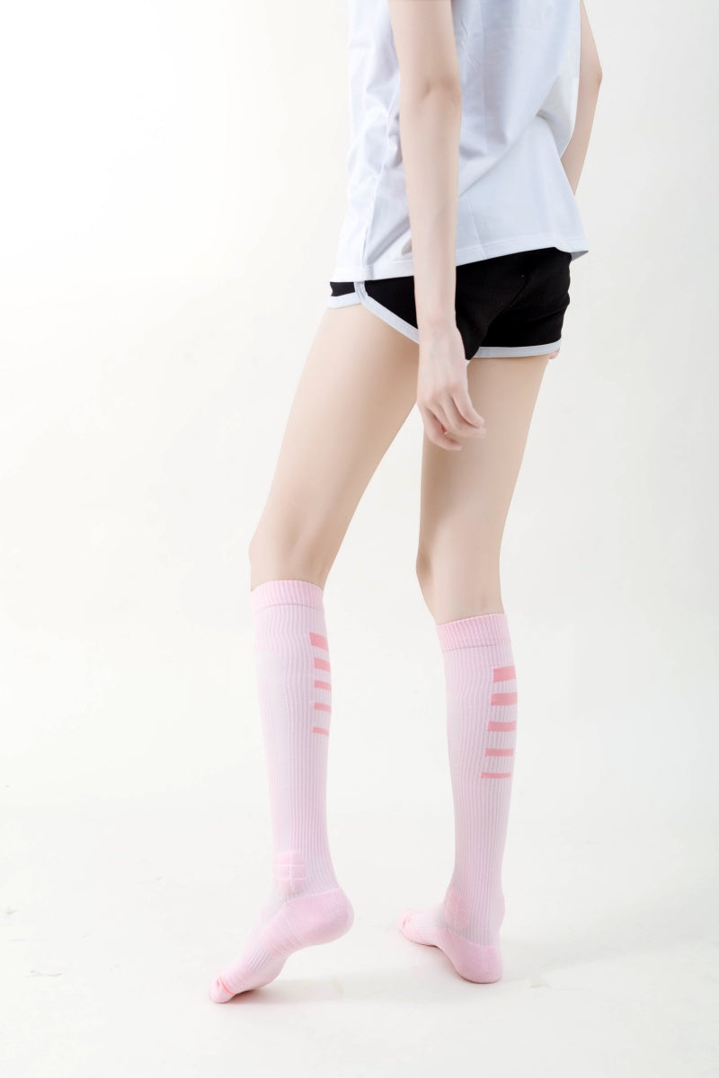 Pink Women's marathon running fitness socks