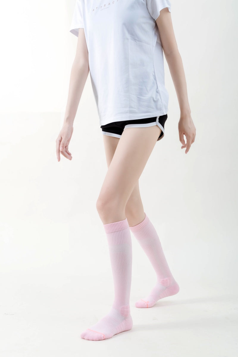 Pink Women's marathon running fitness socks
