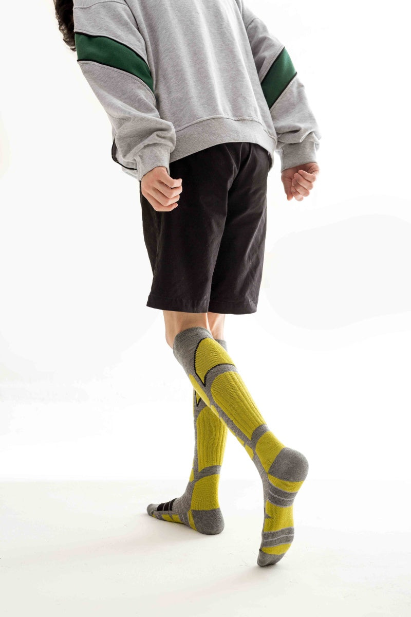 Green Unisex Merino wool Ski Socks