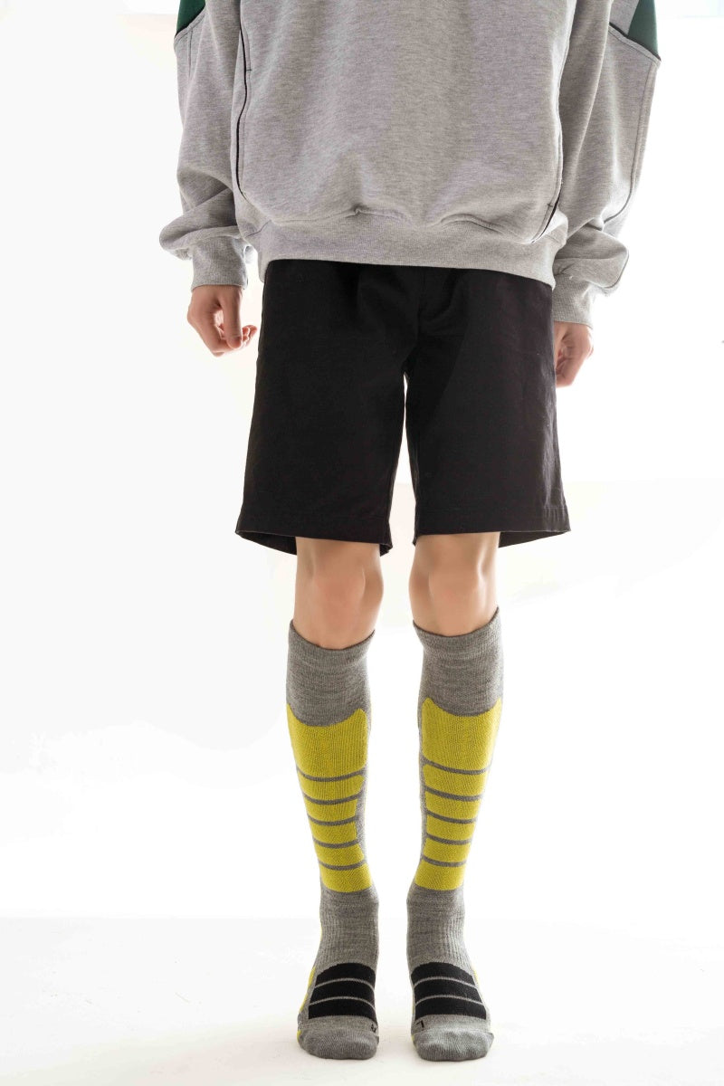 Green Unisex Merino wool Ski Socks