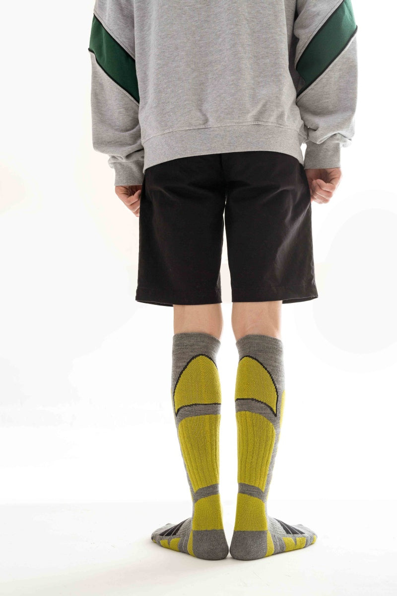 Green Unisex Merino wool Ski Socks