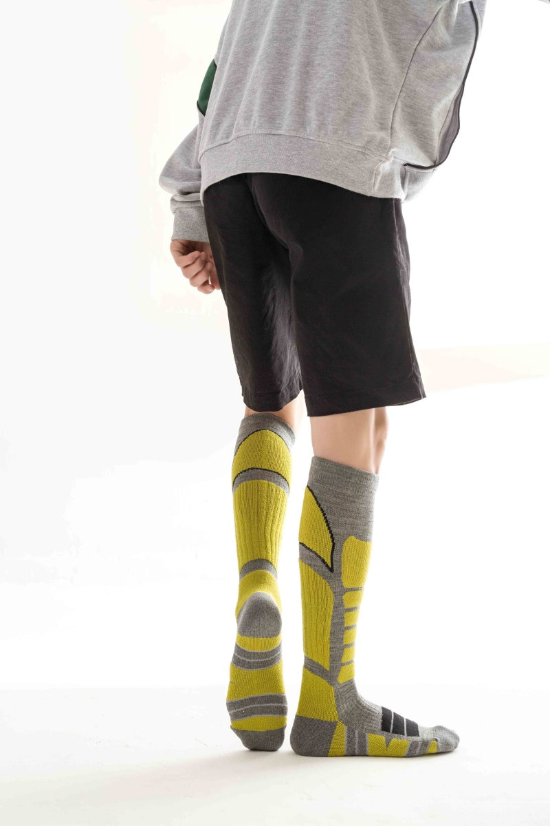 Green Unisex Merino wool Ski Socks