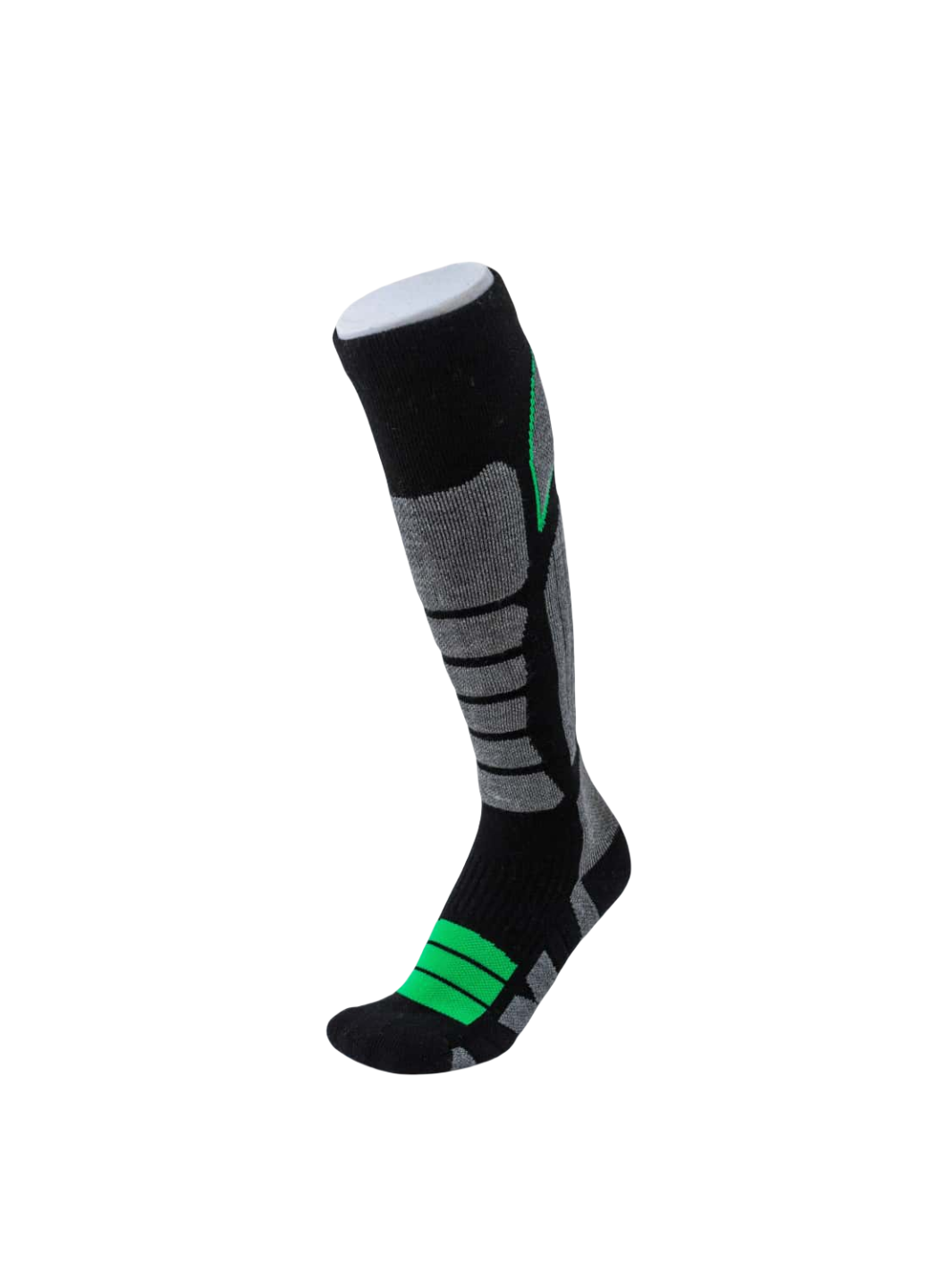 Gray and Green Unisex Merino wool Ski Socks