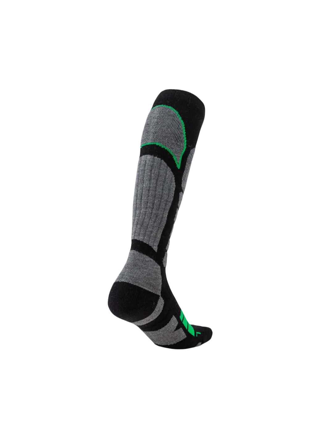 Gray and Green Unisex Merino wool Ski Socks