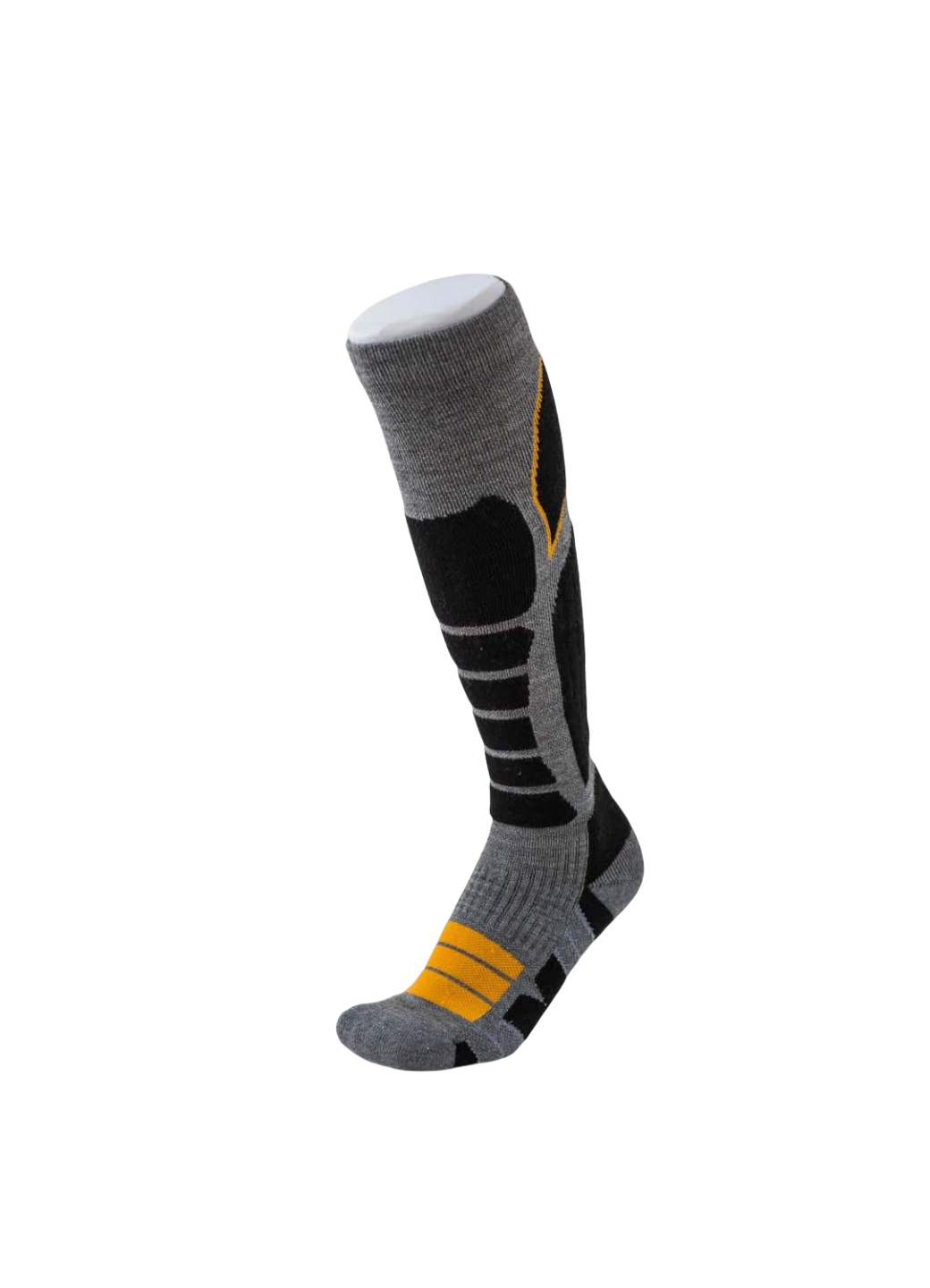 Gray and Orange Unisex Merino wool Ski Socks