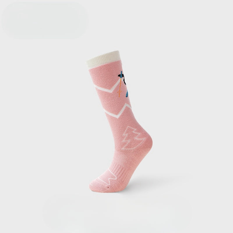 Kinder Skisocken aus Merinowolle Rosa